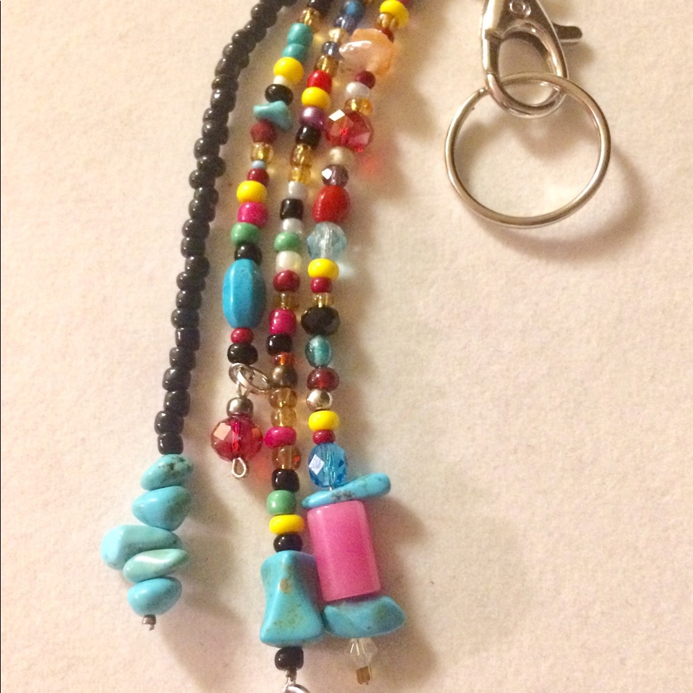 Happy sun beaded purse charm